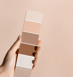 Neutral color swatches against wall