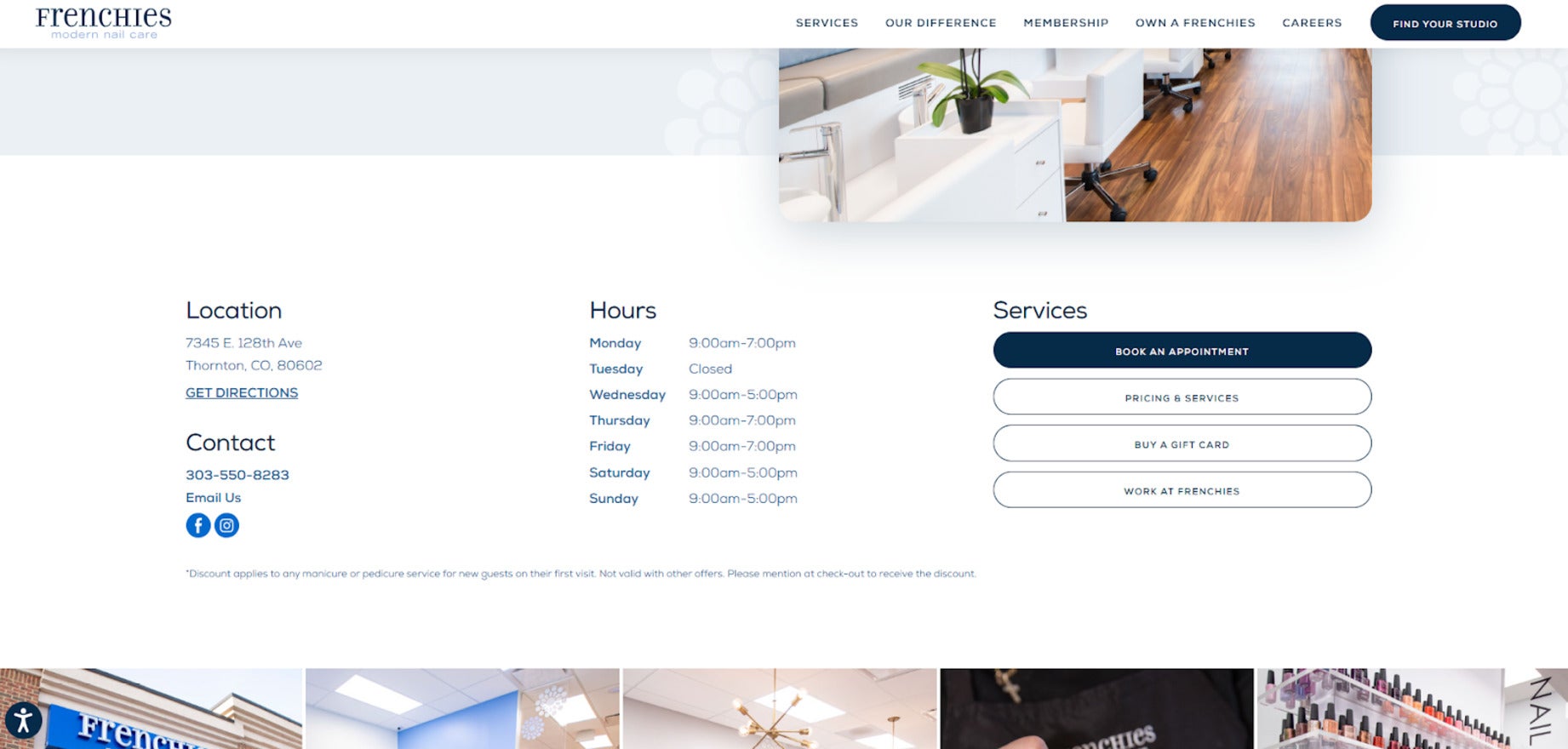 frenchies nail salon homepage