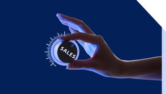 woman's hand cracking up a dial that says 