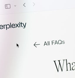 Perplexity page in apple Safari browser