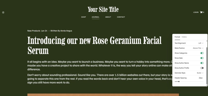 green blog post about rose geranium facial serum