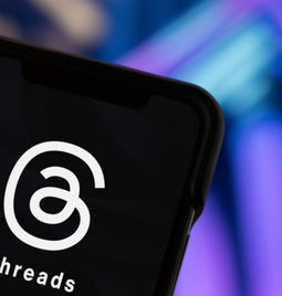 Mobile showing Threads logo