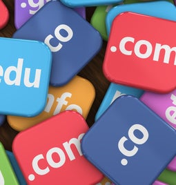 multicolour tiles showing different TLD extensions