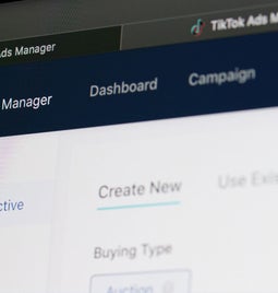 TikTok ads manager on desktop screen
