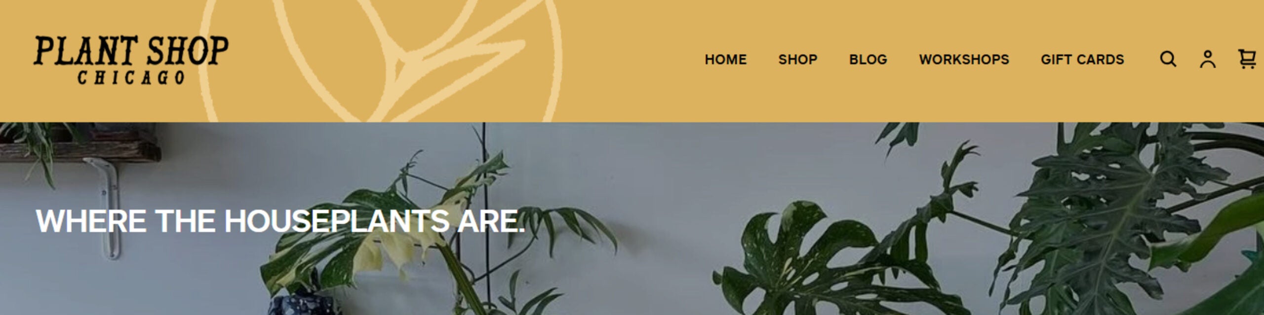 plant shop chicago navigation bar