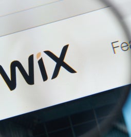 Wix logo under a magnifying glass