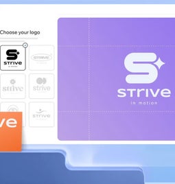 Wix AI logo maker promotional images showing the different design stages
