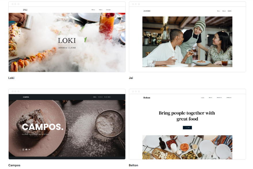 4 Hostinger templates for restaurant websites