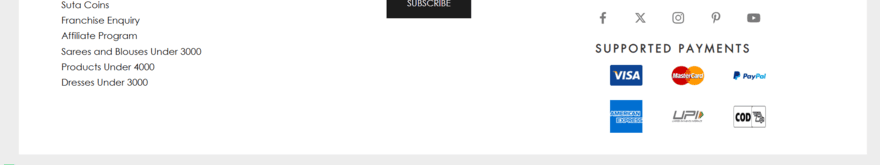 Support payment gateway logos in the footer of a website