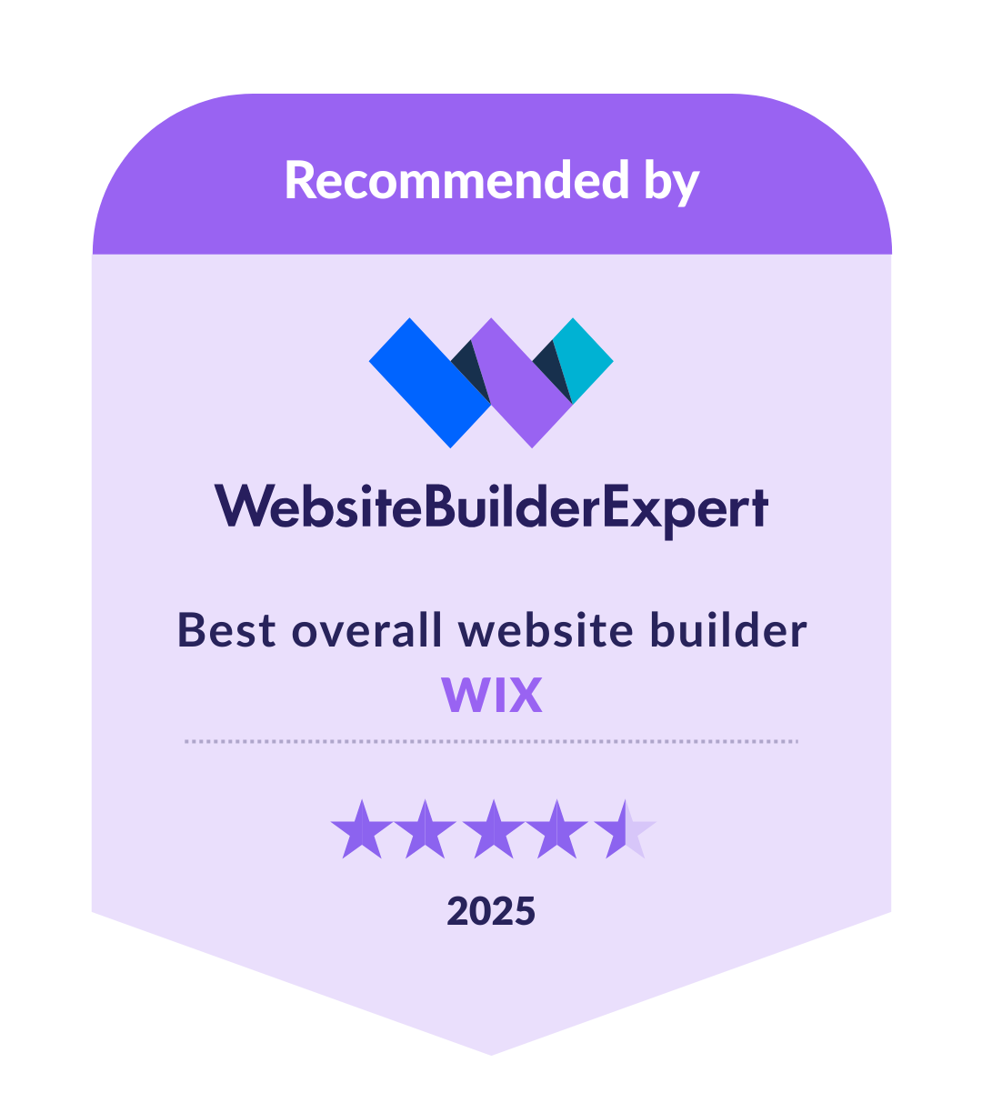 Badge showing Wix as best overall web builder in our 2025 research